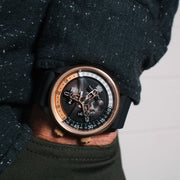 Xeric Vendetta II Automatic Wandering Hour Gunmetal Rose Gold - Watches.com - V2A - 2434 - 03R