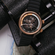 Xeric Vendetta II Automatic Wandering Hour Gunmetal Rose Gold - Watches.com - V2A - 2434 - 03R