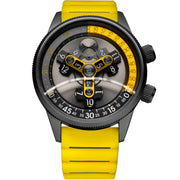 Xeric Vendetta II Automatic Wandering Hour Gunmetal Yellow - Watches.com - V2A - 2292 - 15R