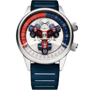 Xeric Vendetta II Automatic Wandering Hour Navy Red - Watches.com - V2A - 1119 - 44R