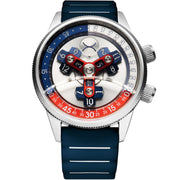 Xeric Vendetta II Automatic Wandering Hour Navy Red - Watches.com - V2A - 1119 - 44R