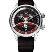 Xeric Vendetta II Automatic Wandering Hour Oxblood Black - Watches.com - V2A - 1183 - 03R