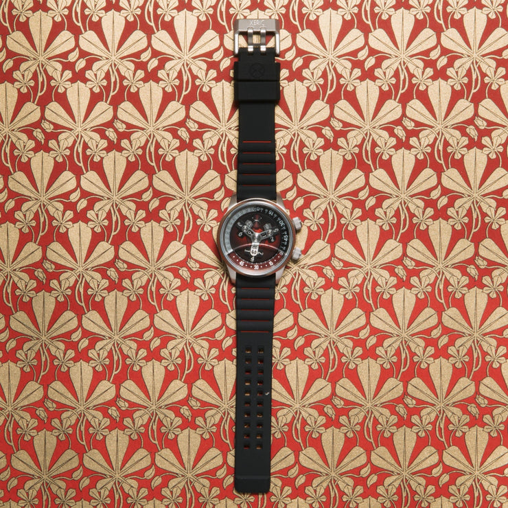 Xeric Vendetta II Automatic Wandering Hour Oxblood Black - Watches.com - V2A - 1183 - 03R