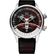 Xeric Vendetta II Automatic Wandering Hour Oxblood Black - Watches.com - V2A - 1183 - 03R