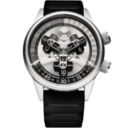 Xeric Vendetta II Automatic Wandering Hour Silver Black - Watches.com - V2A - 1113 - 03R