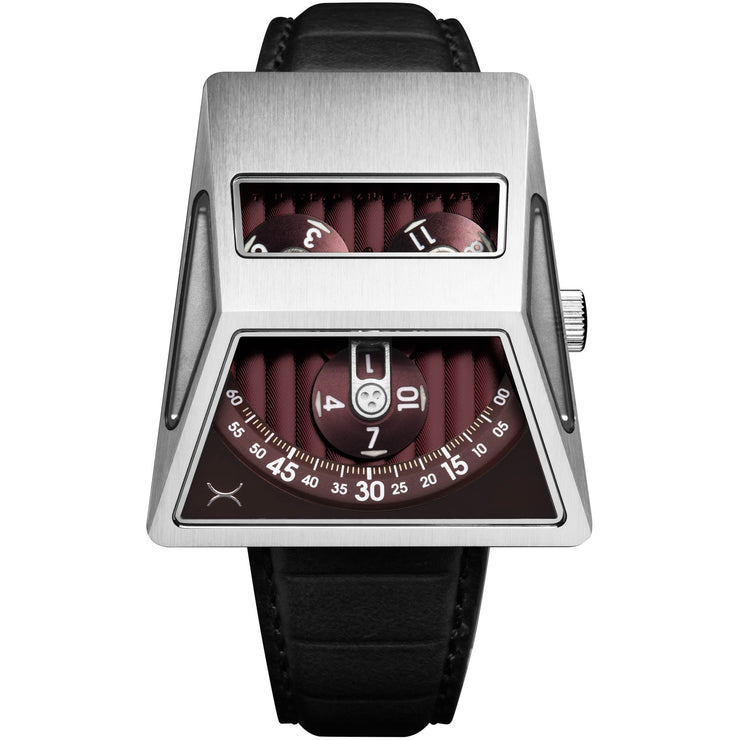 Xeric Vendetta X Wandering Hour Automatic Black Oxblood - Watches.com - XVX - 1188 - 03L