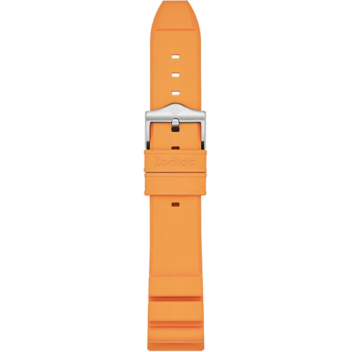 Zodiac 20mm Orange Accordian Rubber Strap angled shot picture