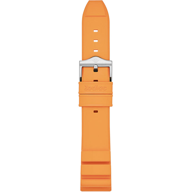 Zodiac 20mm Orange Accordian Rubber Strap - Watches.com - ZOS1020