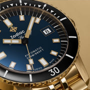 Zodiac Super Sea Wolf Compression Diver Automatic 18K Gold - Plated Limited Edition - Watches.com - ZO9308