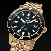 Zodiac Super Sea Wolf Compression Diver Automatic 18K Gold - Plated Limited Edition - Watches.com - ZO9308