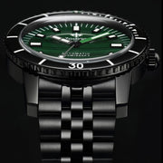 Zodiac Super Sea Wolf Compression Diver Automatic Malachite SS - Watches.com - ZO9314