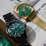 Zodiac Super Sea Wolf Compression Diver Automatic Malachite SS - Watches.com - ZO9314