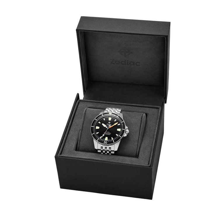 Zodiac ZO3552 Super Sea Wolf Pro - Diver Automatic SS All Black - Watches.com - ZO3552