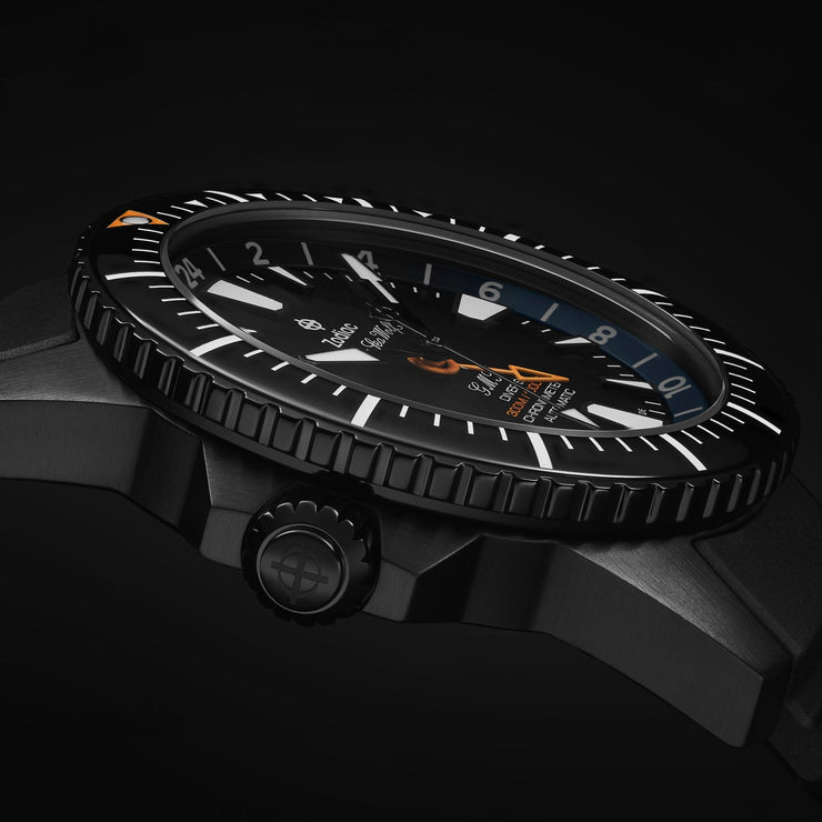 Zodiac ZO3557 Super Sea Wolf Swiss GMT Automatic SS Black - Watches.com - ZO3557