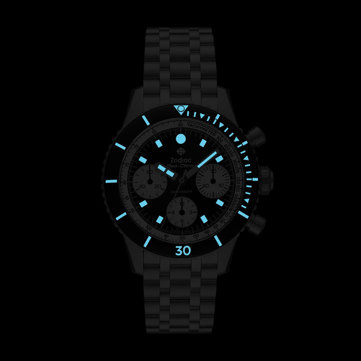 Zodiac ZO3604 Sea - Chron Automatic Black SS - Watches.com - ZO3604