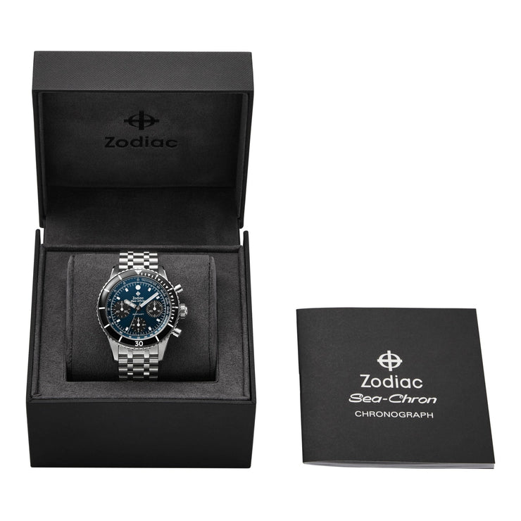 Zodiac ZO3605 Sea - Chron Automatic Blue SS - Watches.com - ZO3605