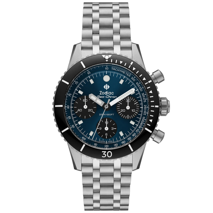 Zodiac ZO3605 Sea - Chron Automatic Blue SS - Watches.com - ZO3605