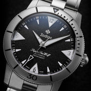 Zodiac ZO9215 Super Sea Wolf Skin Automatic Black SS - Watches.com - ZO9215