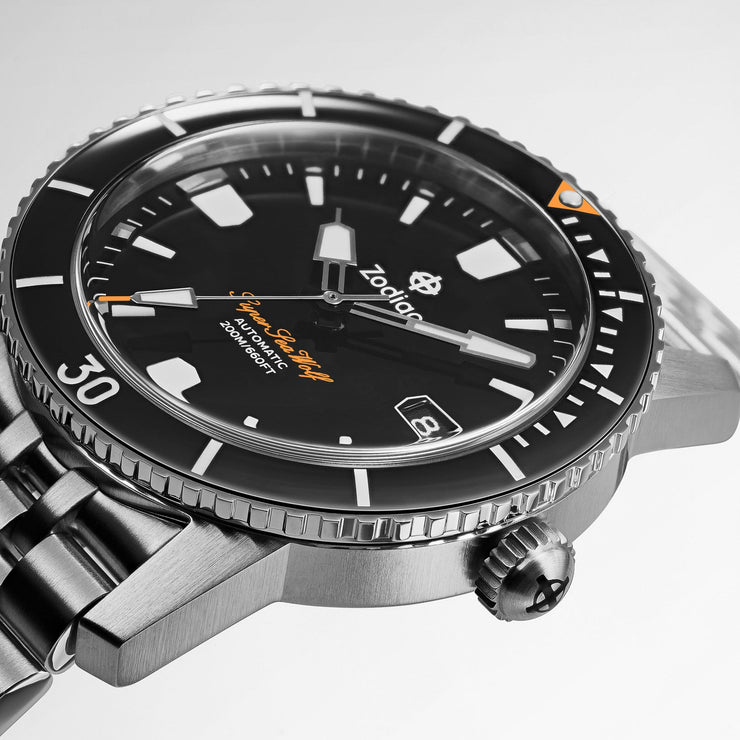 Zodiac ZO9288 Super Sea Wolf 53 Compression Automatic Steel Black - Watches.com - ZO9288