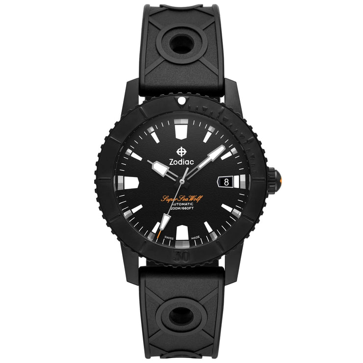 Zodiac ZO9289 Super Sea Wolf 53 Compression Automatic All Black - Watches.com - ZO9289