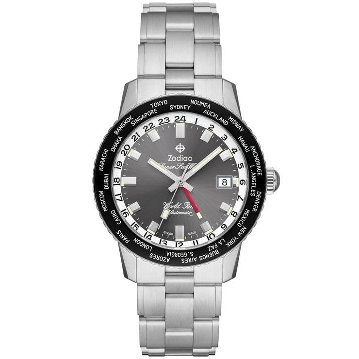 Zodiac ZO9409 Super Sea Wolf Automatic GMT Gray SS Limited Edition - Watches.com - ZO9409