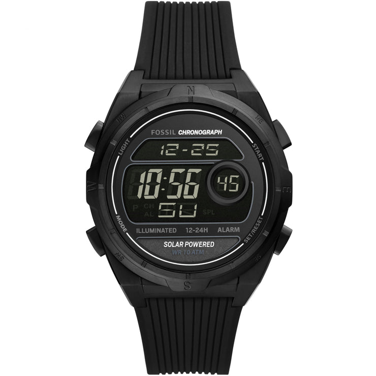 Fossil FS5859 Everett Solar-Powered Digital Black Silicone