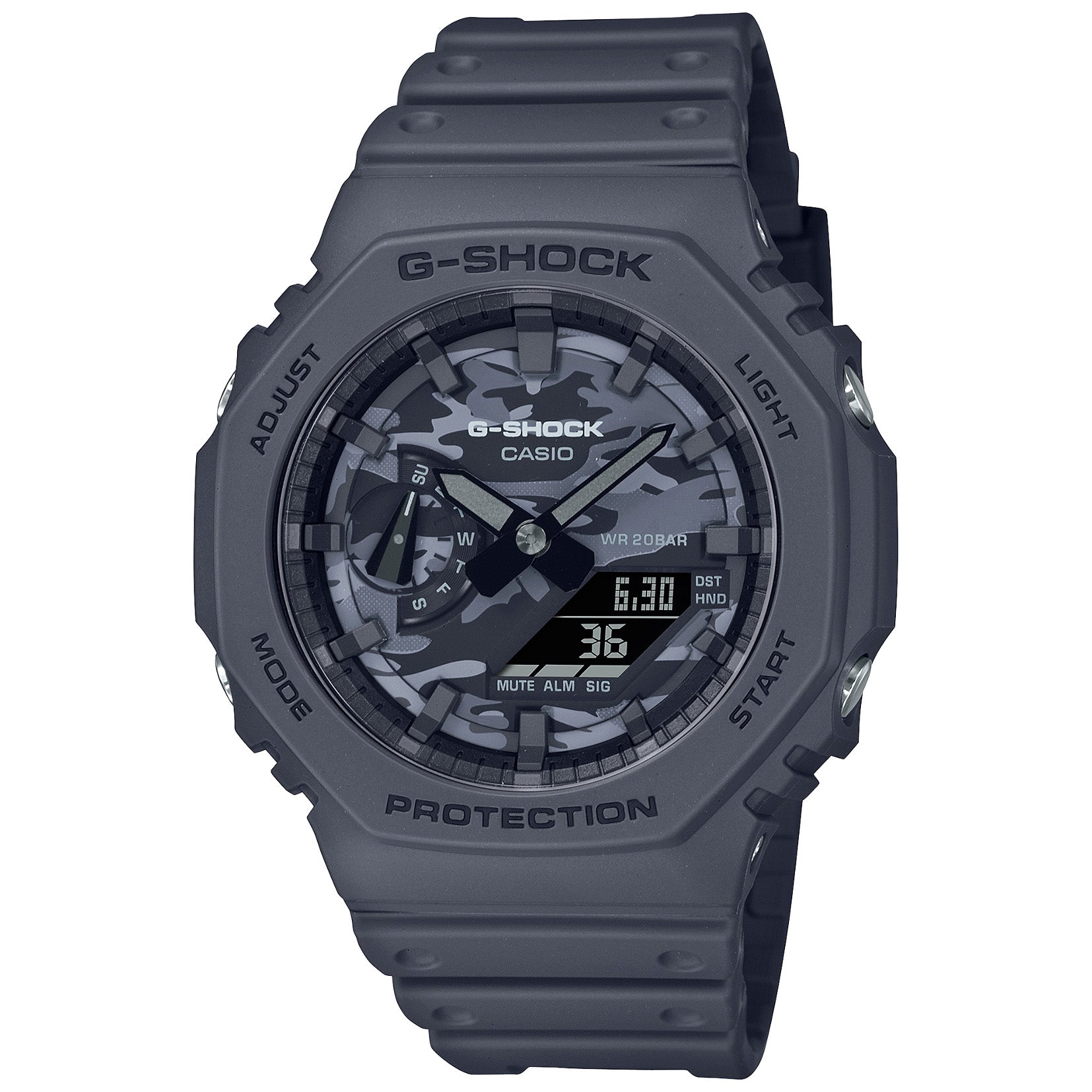 G-Shock GA2100 Ana-Digi Camo Utility Gray | Watches.com