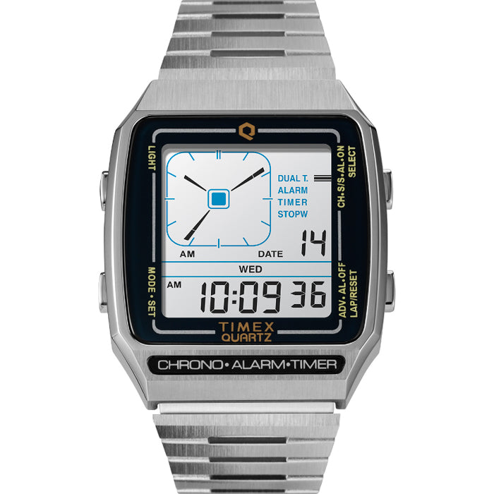 Timex Q LCA Reissue Digital 33mm Silver | Watches.com