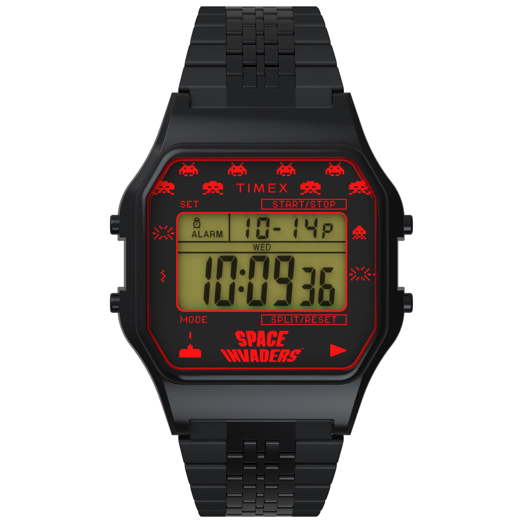 Timex T80 x Space Invaders 34mm Black SS | Watches.com