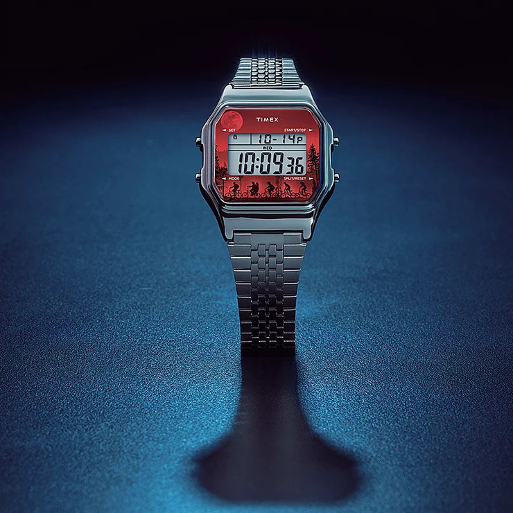 Timex T80 x Stranger Things 34mm Silver Red SS | Watches.com