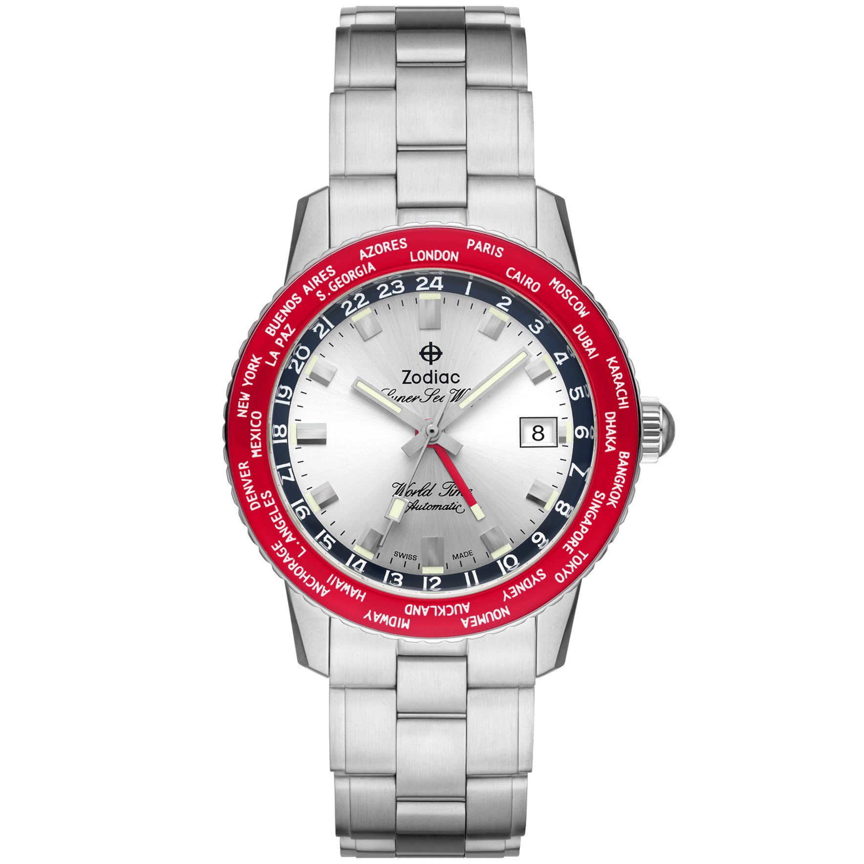 Zodiac ZO9410 Super Sea Wolf Automatic GMT Silver SS Limited