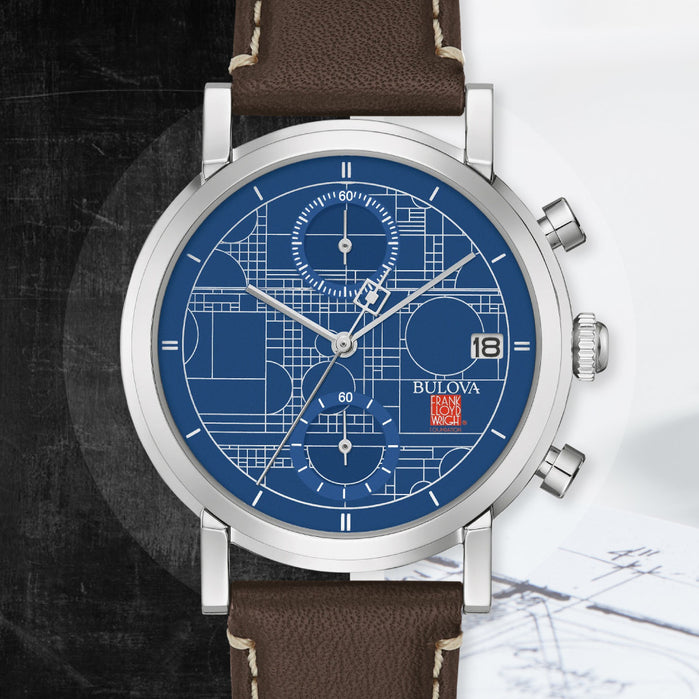 Bulova Frank Lloyd Wright Blueprint Chronograph | Watches.com