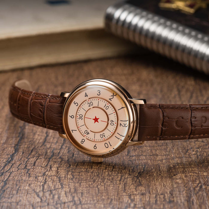 CCCP Aleksandrov Automatic Rose Gold Brown angled shot picture
