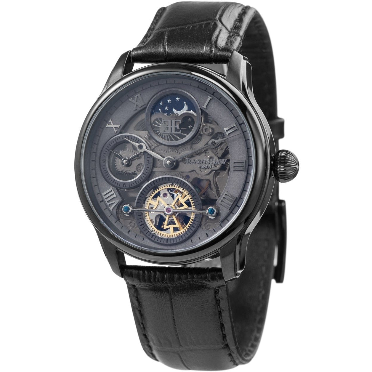 Thomas Earnshaw Longitude Shadow Automatic Black Grey Watches