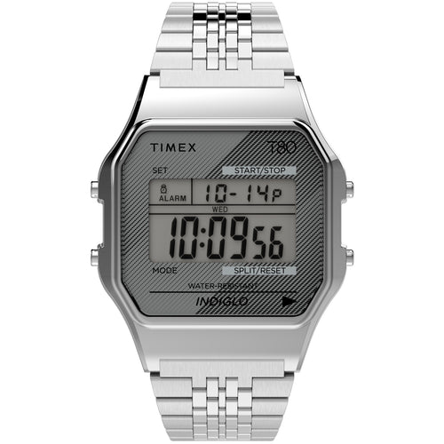 Timex T80 Digital Silver SS | Watches.com
